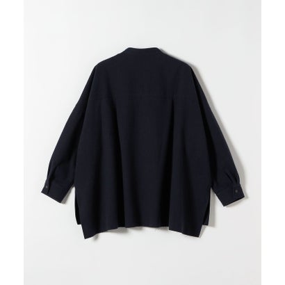 カランシエル quaranciel 《予約》〈手洗い可能〉ミルドカルゼ バンドカラー オーバー ワイド シャツ （ナチュラル）｜詳細画像