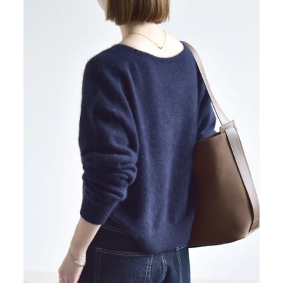 カランシエル quaranciel 《予約》〈手洗い可能〉フォックス ウール ミックス Vネック コンパクト ニット プルオーバー （ライトブルー）｜詳細画像