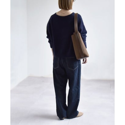 カランシエル quaranciel 《予約》〈手洗い可能〉フォックス ウール ミックス Vネック コンパクト ニット プルオーバー （チャコールグレー）｜詳細画像