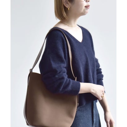 カランシエル quaranciel 《予約》〈手洗い可能〉フォックス ウール ミックス Vネック コンパクト ニット プルオーバー （チャコールグレー）｜詳細画像