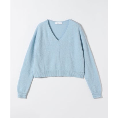 カランシエル quaranciel 《予約》〈手洗い可能〉フォックス ウール ミックス Vネック コンパクト ニット プルオーバー （チャコールグレー）｜詳細画像