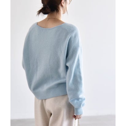 カランシエル quaranciel 《予約》〈手洗い可能〉フォックス ウール ミックス Vネック コンパクト ニット プルオーバー （ナチュラル）｜詳細画像