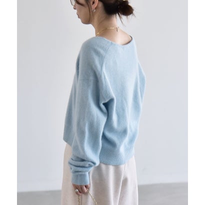 カランシエル quaranciel 《予約》〈手洗い可能〉フォックス ウール ミックス Vネック コンパクト ニット プルオーバー （ナチュラル）｜詳細画像