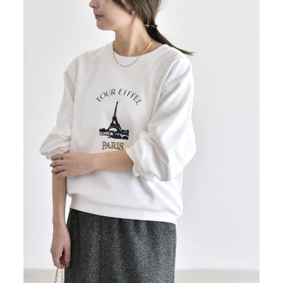 カランシエル quaranciel ANGE IN DISGUISE:〈手洗い可能〉デザイン ロゴ プリント スウェット 26AW （ホワイト）｜詳細画像