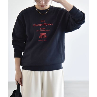 カランシエル quaranciel ANGE IN DISGUISE:〈手洗い可能〉デザイン ロゴ プリント スウェット 26AW （ネイビー）｜詳細画像