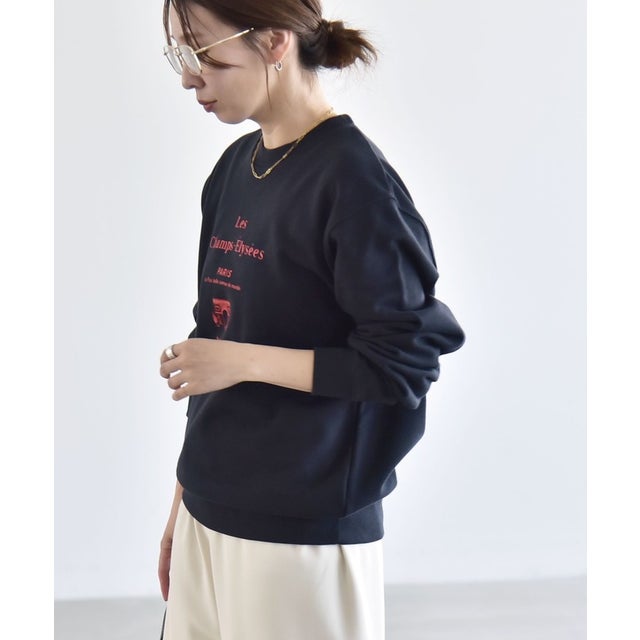 ANGE IN DISGUISE:〈手洗い可能〉デザイン ロゴ プリント スウェット 26AW （ネイビー）