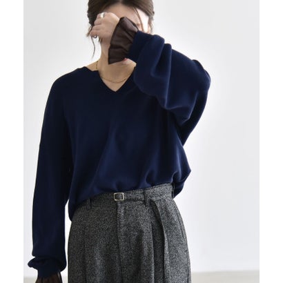 カランシエル quaranciel 《予約》〈手洗い可能〉スリーブデザイン 2way ハイゲージ キーネック パフ ニット （オフホワイト）｜詳細画像