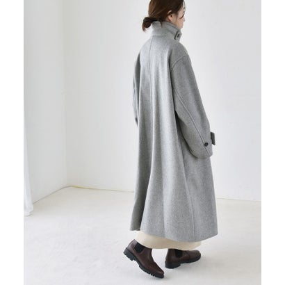 カランシエル quaranciel 《一部追加予約》PURE WOOL スタンド & ステンカラー ロング コート （キャメル）｜詳細画像