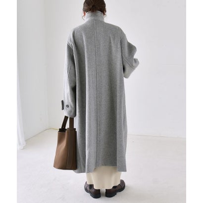 カランシエル quaranciel 《一部追加予約》PURE WOOL スタンド & ステンカラー ロング コート （キャメル）｜詳細画像