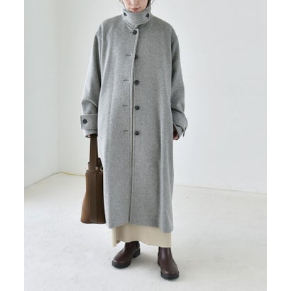 カランシエル quaranciel 《一部追加予約》PURE WOOL スタンド & ステンカラー ロング コート （キャメル）｜詳細画像