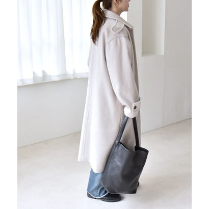 カランシエル quaranciel 《一部追加予約》PURE WOOL スタンド & ステンカラー ロング コート （キャメル）｜詳細画像