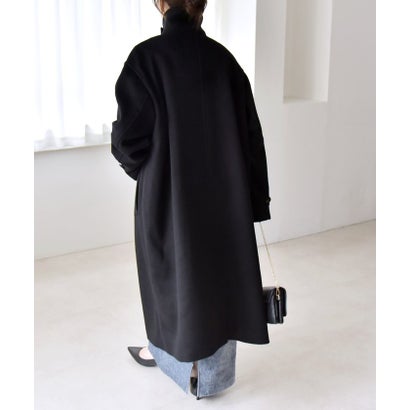 カランシエル quaranciel 《一部追加予約》PURE WOOL スタンド & ステンカラー ロング コート （グレー）｜詳細画像