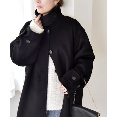 カランシエル quaranciel 《一部追加予約》PURE WOOL スタンド & ステンカラー ロング コート （グレー）｜詳細画像