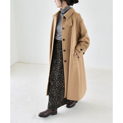 カランシエル quaranciel 《一部追加予約》PURE WOOL スタンド & ステンカラー ロング コート （グレー）｜詳細画像