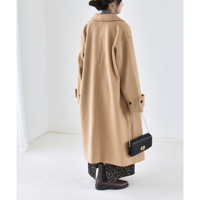 カランシエル quaranciel 《一部追加予約》PURE WOOL スタンド & ステンカラー ロング コート （グレー）｜詳細画像