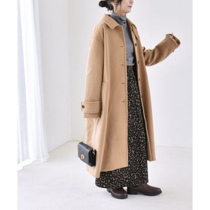 カランシエル quaranciel 《一部追加予約》PURE WOOL スタンド & ステンカラー ロング コート （グレー）｜詳細画像