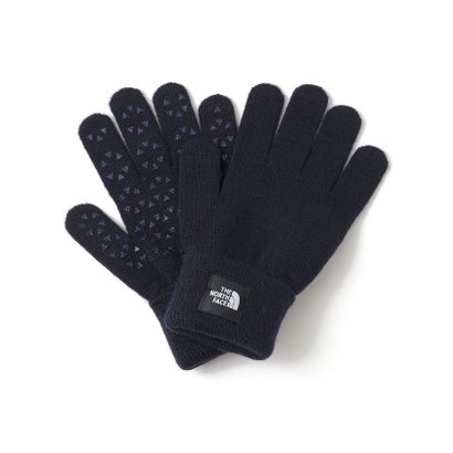 THE NORTH FACE: ワンポイント ロゴ ニット グローブ （ネイビー）｜詳細画像