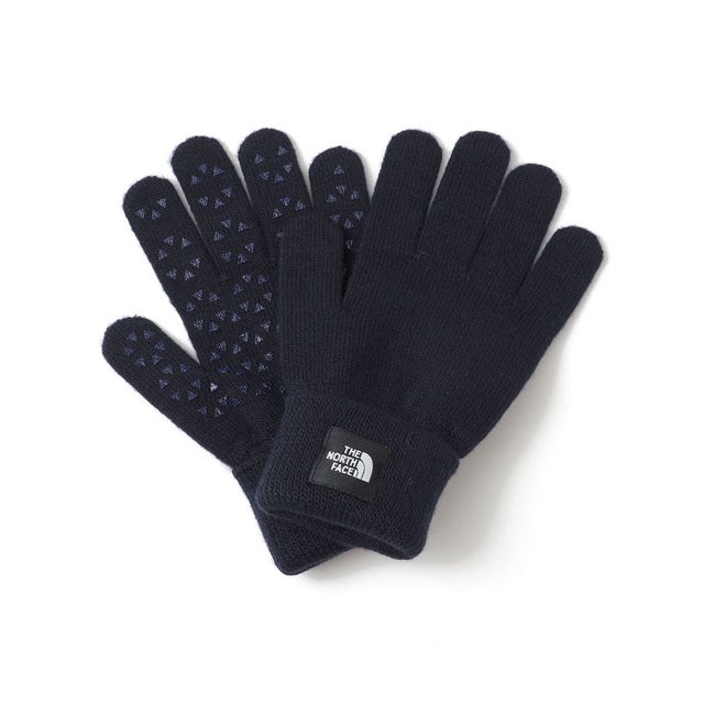 THE NORTH FACE: ワンポイント ロゴ ニット グローブ （ネイビー）