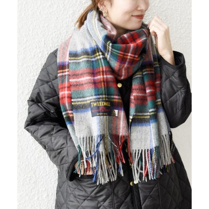 TWEED MILL: チェック ストール 25AW （ライトグレー）｜詳細画像
