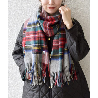 TWEED MILL: チェック ストール 25AW （ライトグレー）｜詳細画像