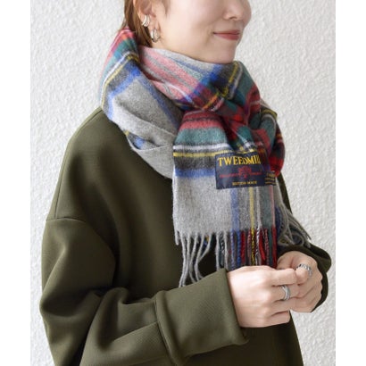 TWEED MILL: チェック ストール 25AW （ライトグレー）｜詳細画像