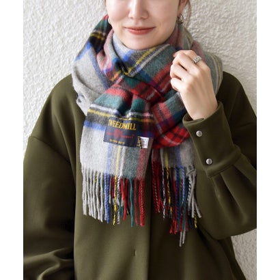 TWEED MILL: チェック ストール 25AW （ライトグレー）｜詳細画像