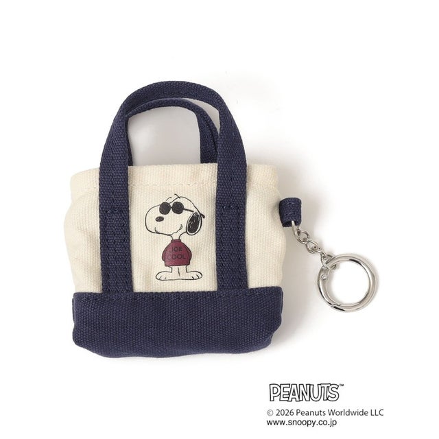 【SHIPS any別注】PEANUTS / SNOOPY ミニ トートバッグ チャーム （ネイビー）