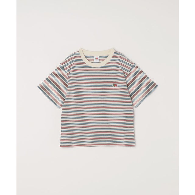 FRUIT OF THE LOOM:〈洗濯機可能〉マルチ ボーダー Tシャツ （ホワイト）