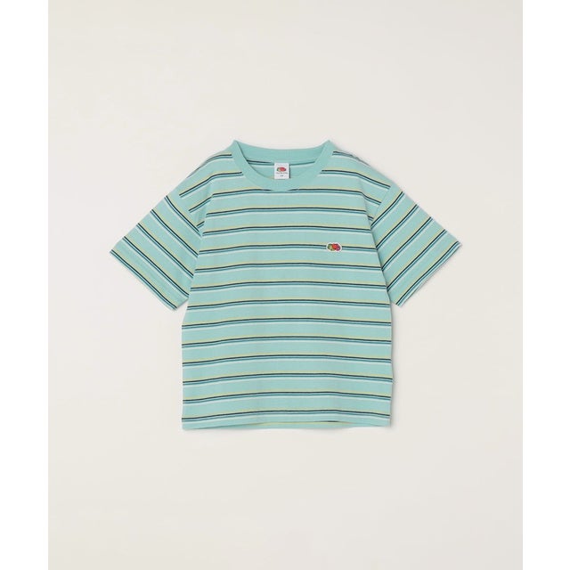 FRUIT OF THE LOOM:〈洗濯機可能〉マルチ ボーダー Tシャツ （ライトブルー）
