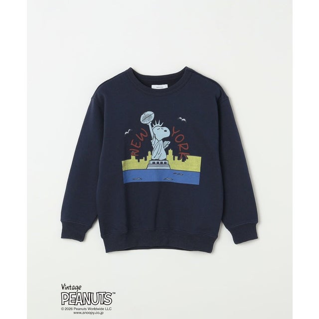 SNOOPY コラボ アメリカン ロケーション グラフィック プリント スウェット （ネイビー）