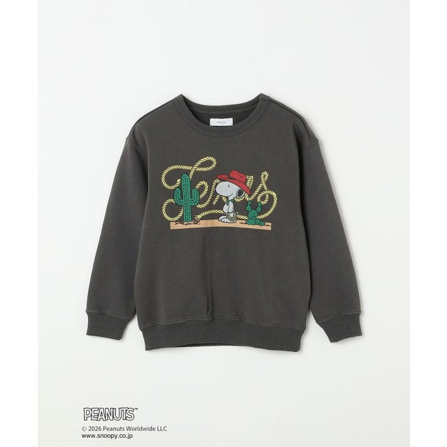 SNOOPY コラボ アメリカン ロケーション グラフィック プリント スウェット （ダークグレー）