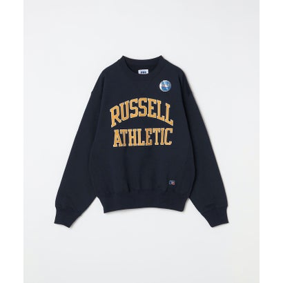 RUSSELL ATHLETIC: 〈洗濯機可能〉プロコットン ロゴプリント クルーネック スウェット （ネイビー）｜詳細画像