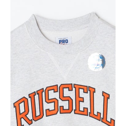 RUSSELL ATHLETIC: 〈洗濯機可能〉プロコットン ロゴプリント クルーネック スウェット （ネイビー）｜詳細画像