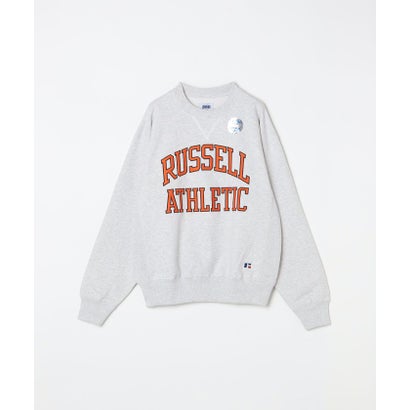 RUSSELL ATHLETIC: 〈洗濯機可能〉プロコットン ロゴプリント クルーネック スウェット （グレー）｜詳細画像