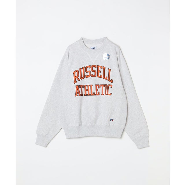 RUSSELL ATHLETIC: 〈洗濯機可能〉プロコットン ロゴプリント クルーネック スウェット （グレー）