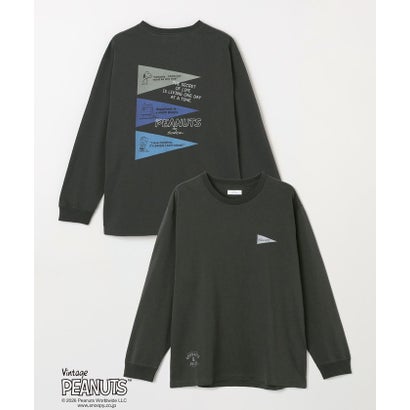 シップス エニィ SHIPS any SNOOPY コラボ ヴィンテージライク ペナント グラフィック プリント Tシャツ(ロンT)◆ （ホワイト系その他3）｜詳細画像