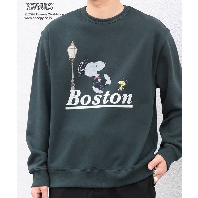 SNOOPY コラボ アメリカン ロケーション グラフィック プリント スウェット◆ （オリーブ）