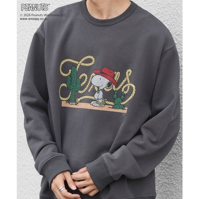 SNOOPY コラボ アメリカン ロケーション グラフィック プリント スウェット◆ （チャコールグレー）