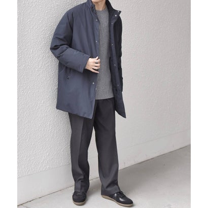 【WEB限定】〈撥水/防風等〉多機能  スタンドカラー ハーフ ダウン コート◆ （ブラック）｜詳細画像