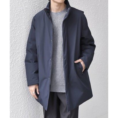 【WEB限定】〈撥水/防風等〉多機能  スタンドカラー ハーフ ダウン コート◆ （ブラック）｜詳細画像