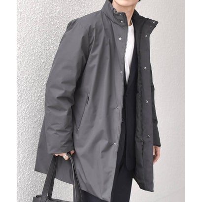 【WEB限定】〈撥水/防風等〉多機能  スタンドカラー ハーフ ダウン コート◆ （チャコールグレー）｜詳細画像
