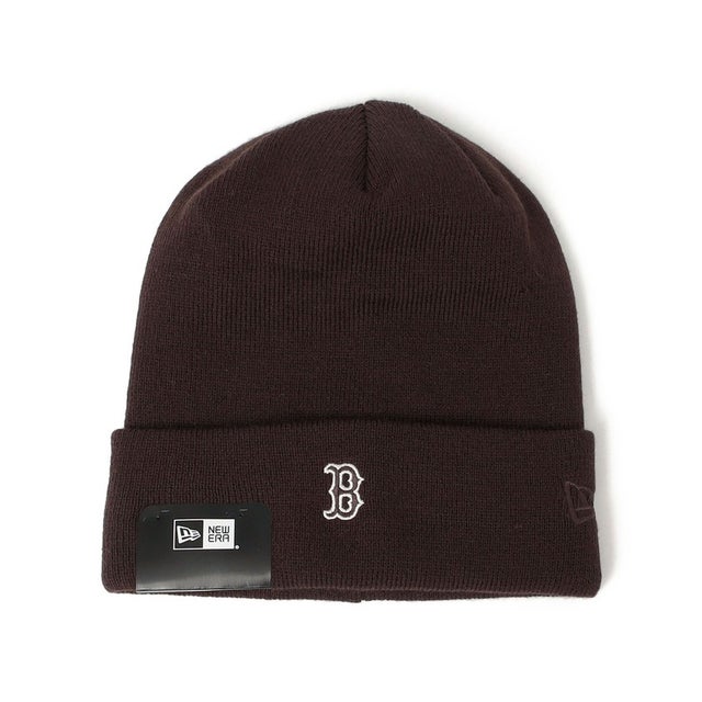 NEW ERA: MLB ベーシック ミニ ロゴ 刺繍 ニットキャップ （ブラウン）