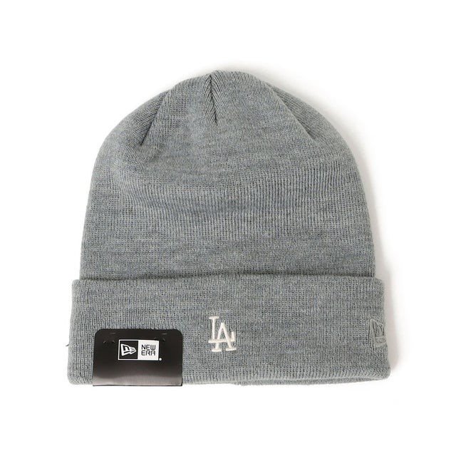NEW ERA: MLB ベーシック ミニ ロゴ 刺繍 ニットキャップ （グレー）