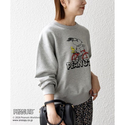 【SHIPS any別注】〈洗濯機可能〉PEANUTS / SNOOPY グラフィック プリント スウェット （チャコールグレー）｜詳細画像