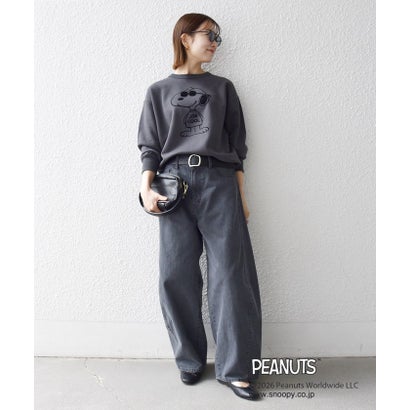 【SHIPS any別注】〈洗濯機可能〉PEANUTS / SNOOPY グラフィック プリント スウェット （チャコールグレー）｜詳細画像