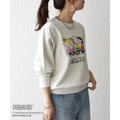 【SHIPS any別注】〈洗濯機可能〉PEANUTS / SNOOPY グラフィック プリント スウェット （チャコールグレー）｜詳細画像