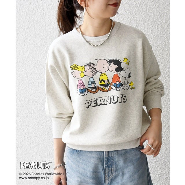 【SHIPS any別注】〈洗濯機可能〉PEANUTS / SNOOPY グラフィック プリント スウェット （ナチュラル）