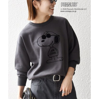 【SHIPS any別注】〈洗濯機可能〉PEANUTS / SNOOPY グラフィック プリント スウェット （ライトグレー）｜詳細画像