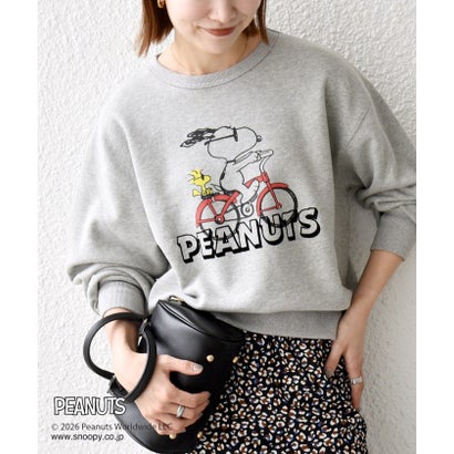 【SHIPS any別注】〈洗濯機可能〉PEANUTS / SNOOPY グラフィック プリント スウェット （ライトグレー）｜詳細画像