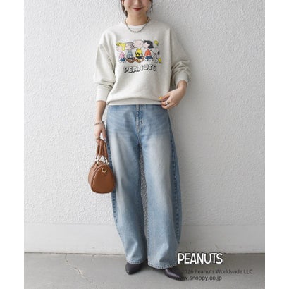 【SHIPS any別注】〈洗濯機可能〉PEANUTS / SNOOPY グラフィック プリント スウェット （ライトグレー）｜詳細画像